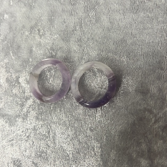Amethyst rings crystal healing purple geodes natural rocks ring bands π - Picture 11 of 17